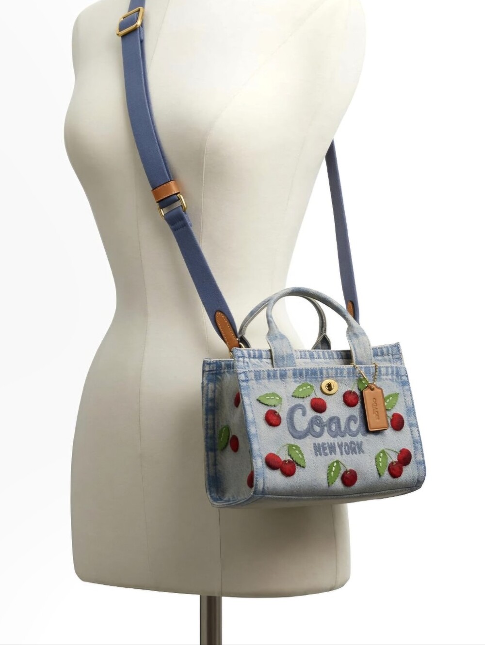 NWT Coach Brass/Denim Multi CargobTote 20 Satchel CDY91 - Picture 6 of 13